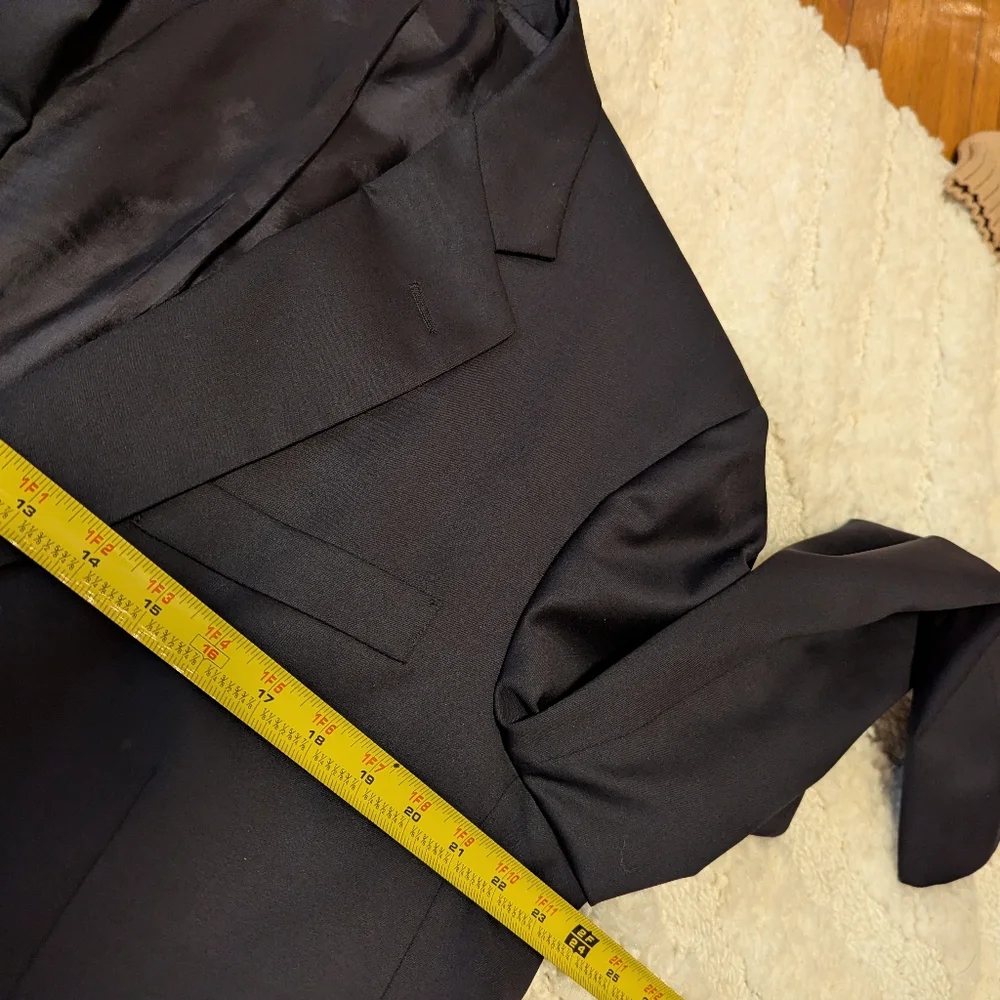 Brooks Brothers 1818 Madison 100% Wool Black Sport Coat Suit Jacket 46L